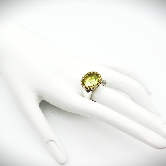 LAGOS Caviar Sterling Silver 18K Yellow Gold & Citrine Cocktail Ring Size 8.75 - Picture 9 of 10